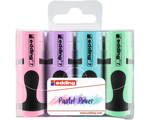 edding 7 Mini Textmarker 4er-Set sortiert pastell